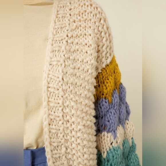 FRNCH Odille Chunky Cardigan Sweater M L - Picture 4 of 11